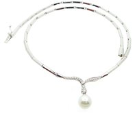 Halskette Salvini Dame Perle in Weißgold Diamante 0.15 Ct 10054291 - 10054291